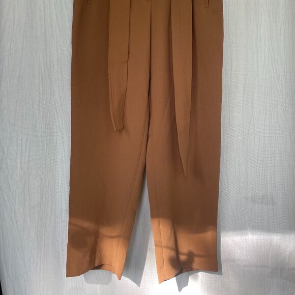 Wilfred Jallade Pant Crepe - Tie-Front Belted High Rise Trousers in camel - Picture 3 of 8